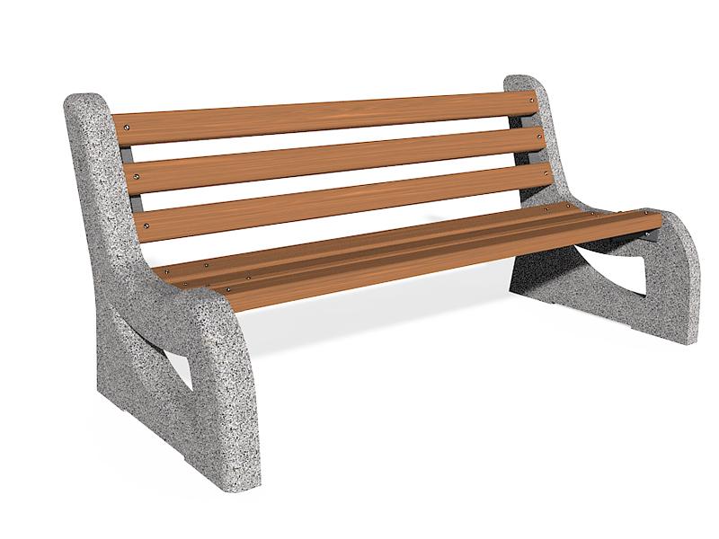 [ETE-CONCRETE-BENCH-2] CONCRETE BENCH 2 (White (#51), ECO Wood (#R2), Rosewood color (#64))