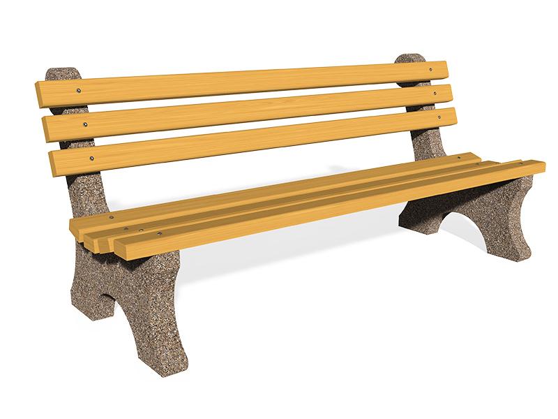 [ETE-CONCRETE-BENCH-4] CONCRETE BENCH 4 (White (#51), ECO Wood (#R2), Rosewood color (#64))