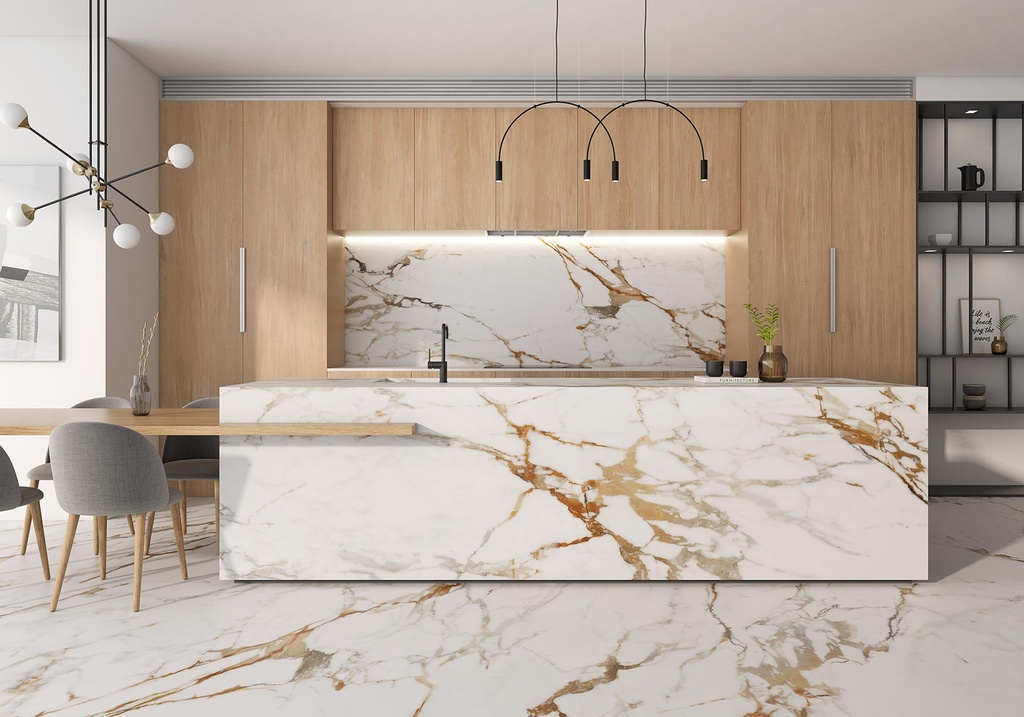 [MAT-ARKLAM-CALACATTA-GOLD-HOND-1500-X-3200-20MM] Porcelaine — Calacatta Gold Hond 1500 x 3200 - 20mm
